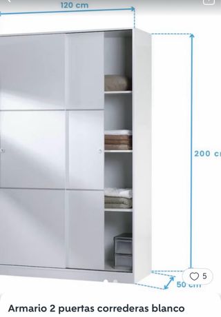 Guardaroba bianco a 2 ante scorrevoli