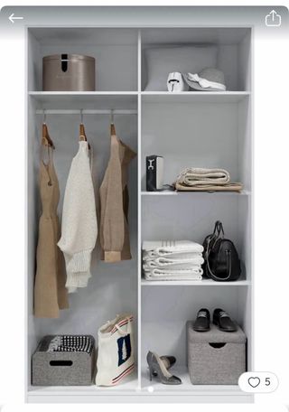 Guardaroba bianco a 2 ante scorrevoli