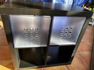 Estantería Kallax Ikea Negra y Plateada