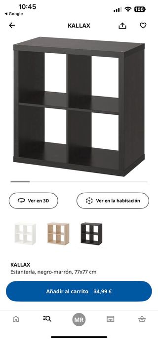Estantería Kallax Ikea Negra y Plateada