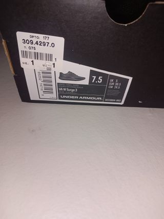 Zapatillas Under Armour Mujer Talla 38.5 Negras