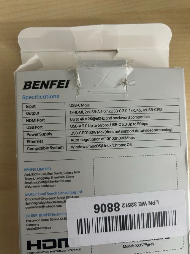 Adaptador Hub USB C 6 en 1 BENFEI HDMI 4K