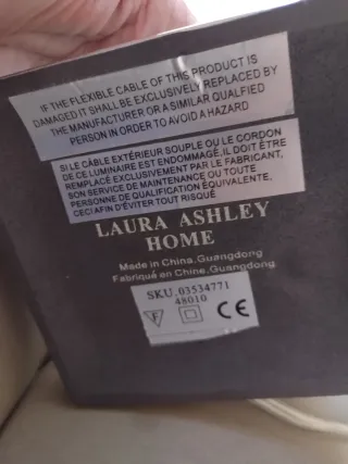 Lámpara Laura Ashley cristal