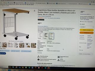 Mesa auxiliar con ruedas