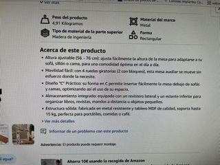 Mesa auxiliar con ruedas