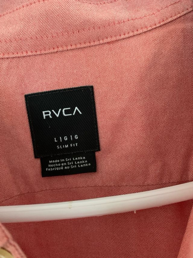 Camisa RVCA Hombre Rosa/Rojo Talla L