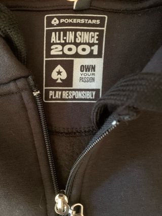 Felpa PokerStars Zip Nera Taglie Varie
