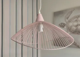 Lámpara de techo rosa metal