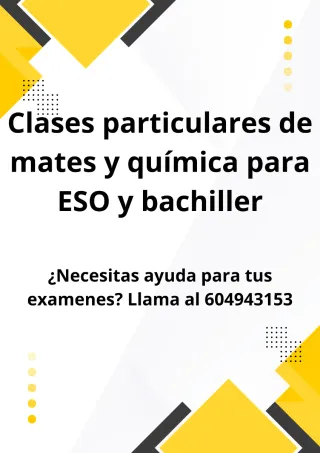 Clase particulares de química y mates