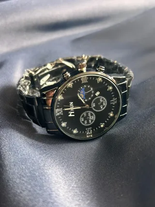 Orologio HIKUN Full Metal Nero Lucido Quarzo