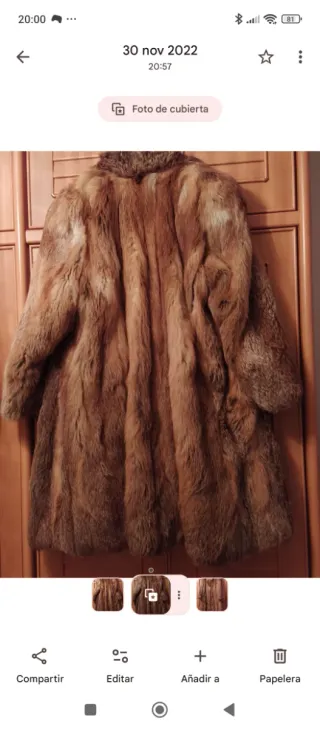 Elegante abrigo de mujer de pelo sintetico