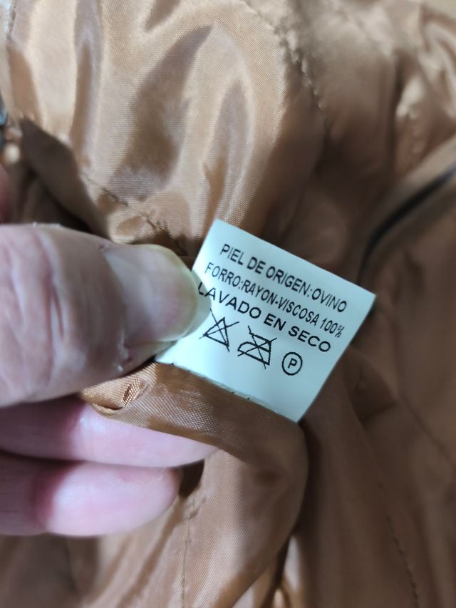 Lote 2 chaquetas piel ovino hombre beige/marrón