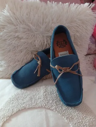 Zapatos mocasines hombre azul
