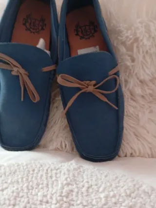 Zapatos mocasines hombre azul