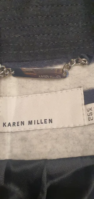 Abrigo lana rayas blanco y negro