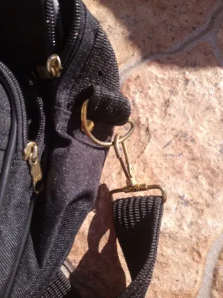 Bolso de mano hombre, negro y marrón