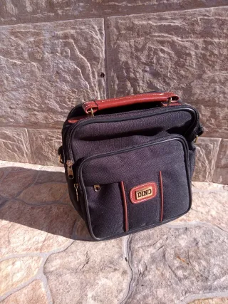 Bolso de mano hombre, negro y marrón