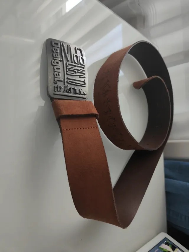 Cinturón Desigual Marrón y Plateado