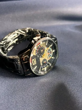 Orologio Quarzo Full Metal Nero Lucido