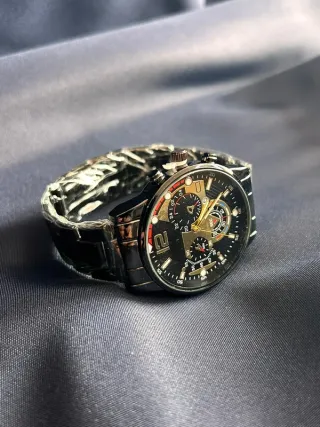 Orologio Quarzo Full Metal Nero Lucido