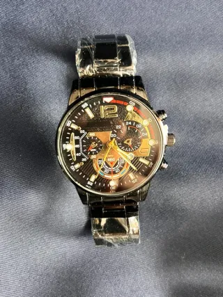 Orologio Quarzo Full Metal Nero Lucido