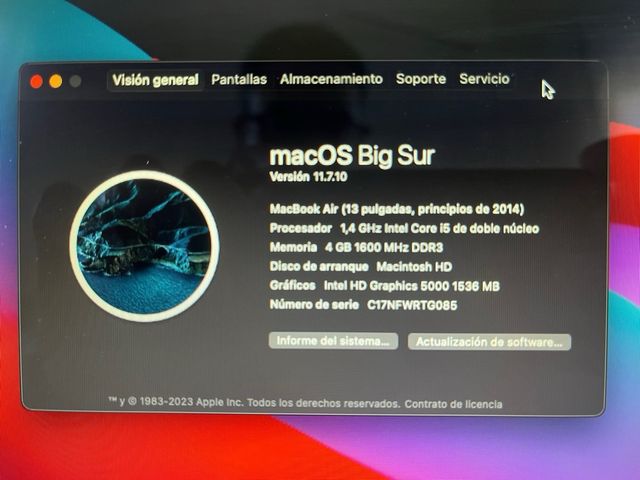 MacBook Air 2014 Plata