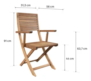 Mesa extensible Acacia + 4 sillas