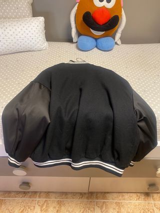 Chaqueta Zara Negra Bomber Manga Satén!! Hoy 15