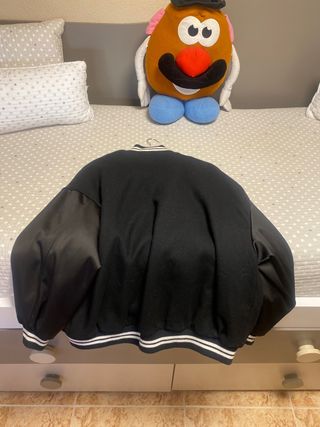 Chaqueta Zara Negra Bomber Manga Satén!! Hoy 15