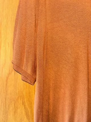 T-shirt comprida Bershka castanho/laranja