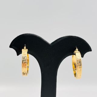 PENDIENTES ARO GRECA 18K