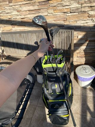 Bolsa de palos de golf gris DRY DESIGN + 6 palos