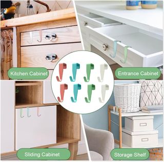 8 Ganchos para colgar perchero o puerta Colores