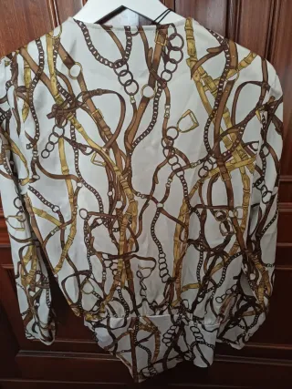 Body Zara cadenas dorado y blanco talla única