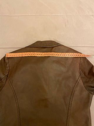 Abrigo 100% Cuero Burdeos Zara Mujer