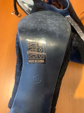 Sandali pizzo nero strass Tulipano 39