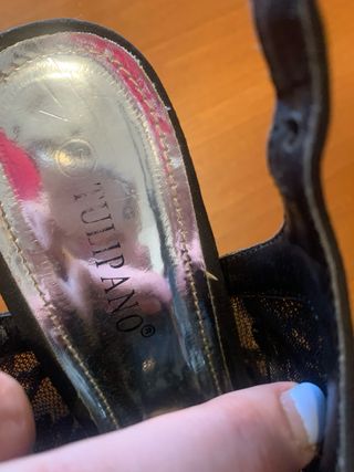 Sandali pizzo nero strass Tulipano 39