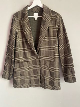 Americana cuadros H&M beige y marrón