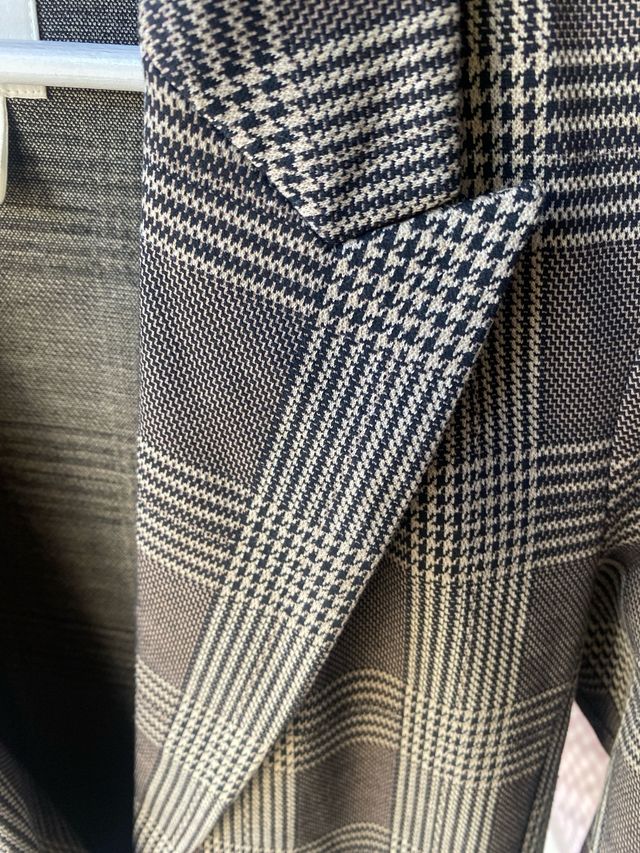 Americana cuadros H&M beige y marrón