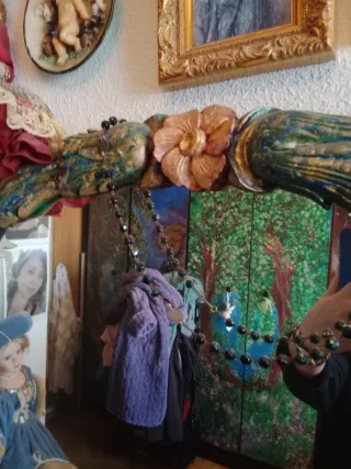 Espejo antiguo pintado a mano