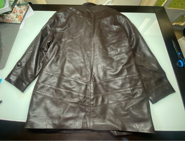 Abrigo vintage de piel marrón