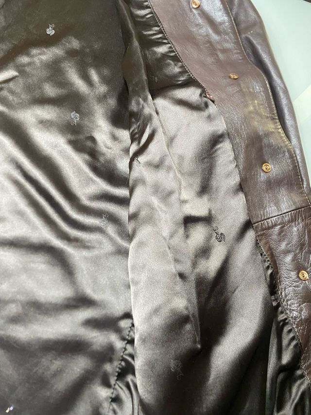 Abrigo vintage de piel marrón