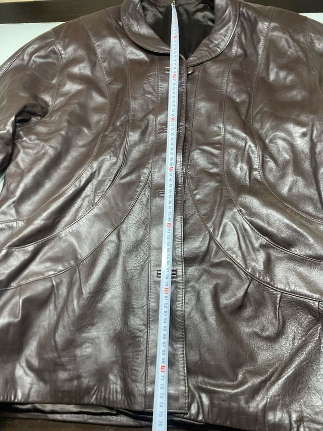 Abrigo vintage de piel marrón