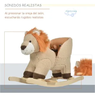 Caballito balancín infantil con forma de león