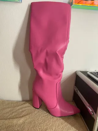 Stivali donna rosa tacco alto n.38