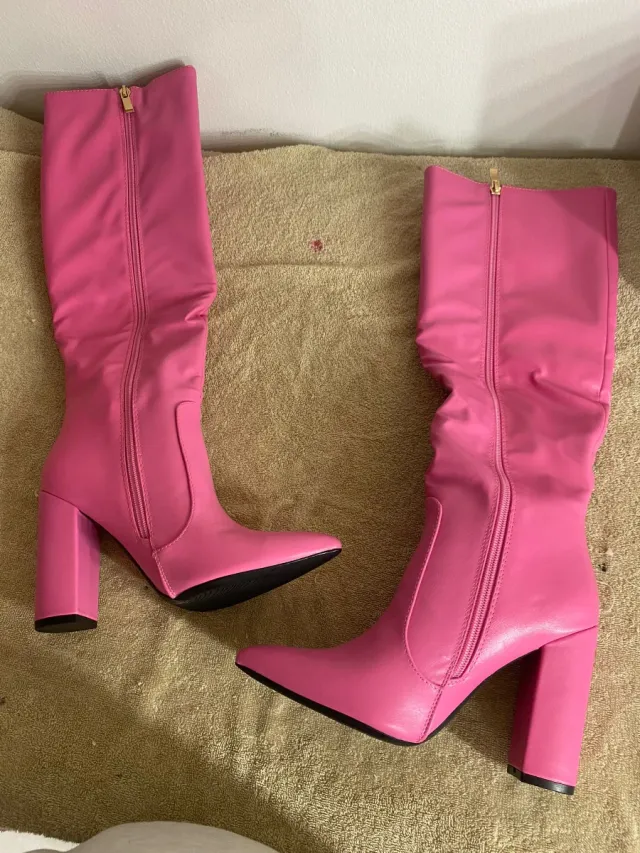 Stivali donna rosa tacco alto n.38