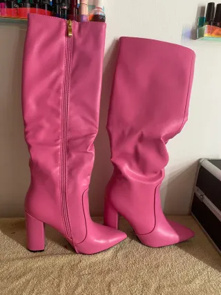 Stivali donna rosa tacco alto n.38