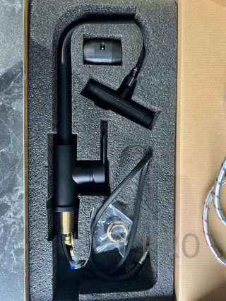 Grifo cocina extraíble Inox giratorio 360° negro