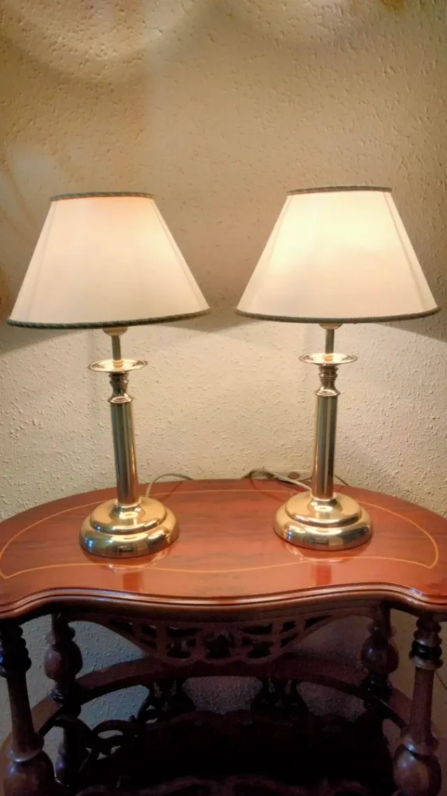 Spettacolari lampade colonna romana in ottone bronzo vintage