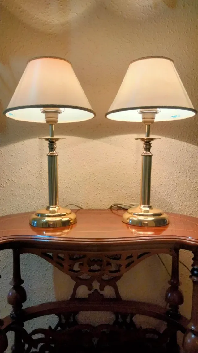 Spettacolari lampade colonna romana in ottone bronzo vintage